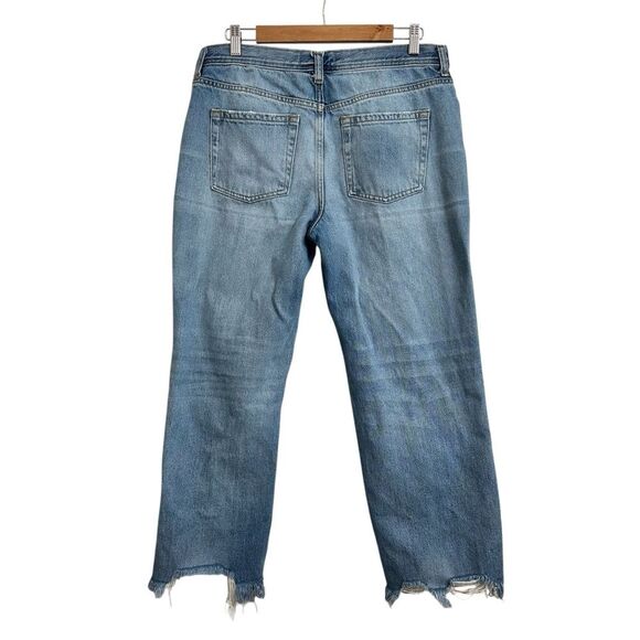 FREE PEOPLE DISTRESSED MAGGIE‎ STRAIGHT JEAN DENIM 30 - Picture 5 of 12